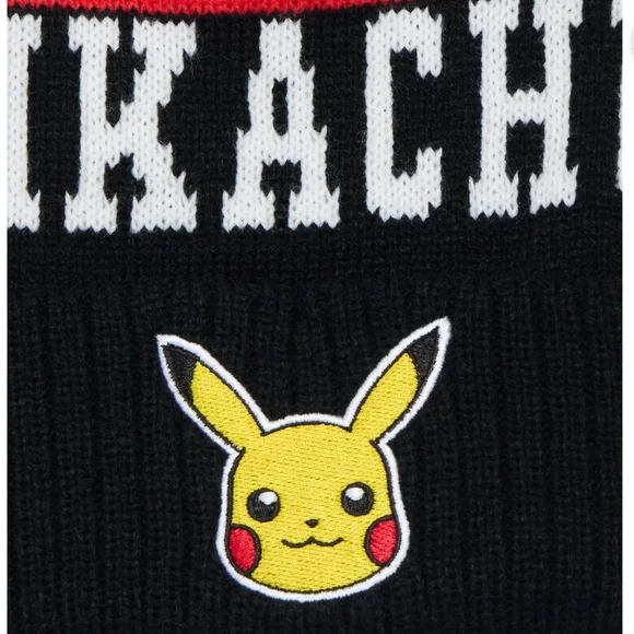 Pikachu Women’s Winter Beanie - Black and Red - Picture 3 of 4
